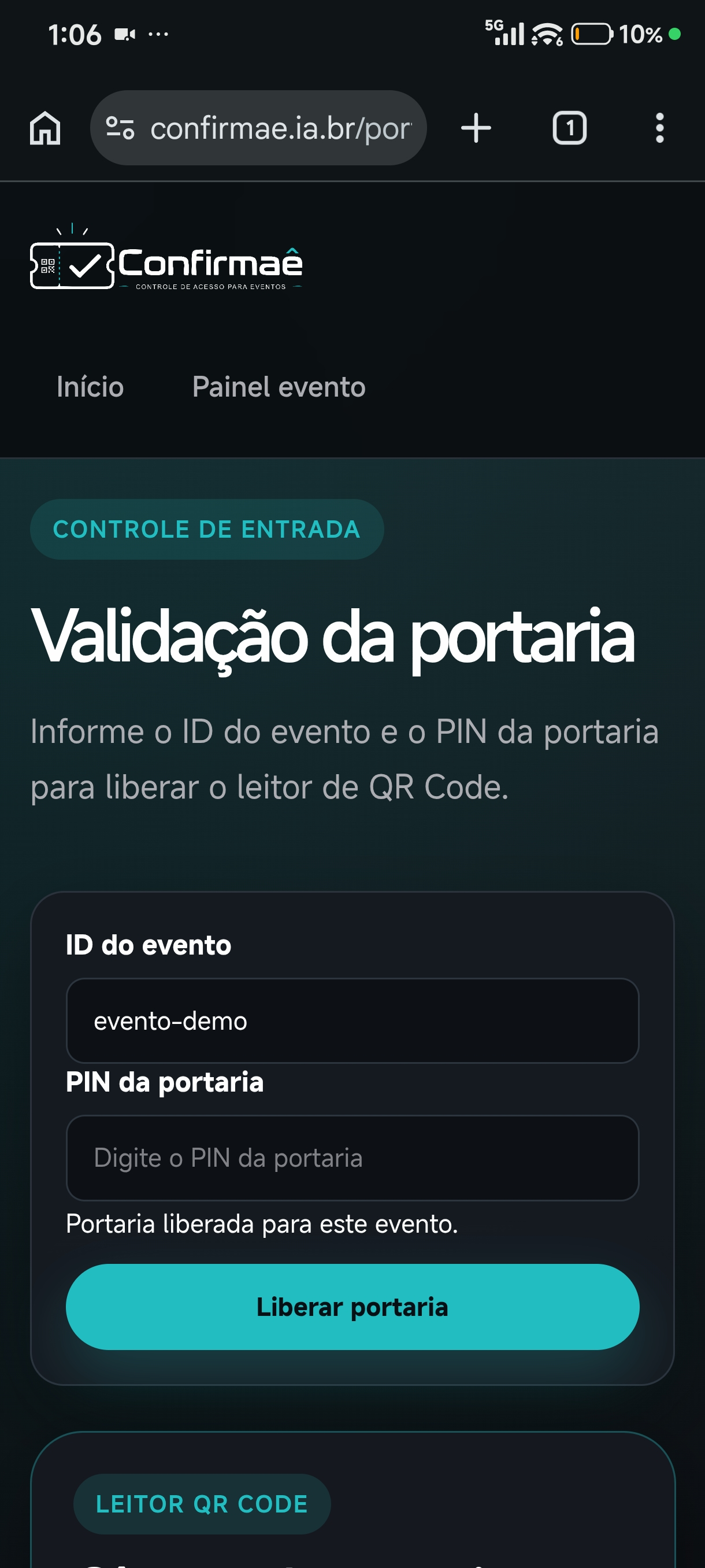Portaria digital do Confirmaê com QR Code